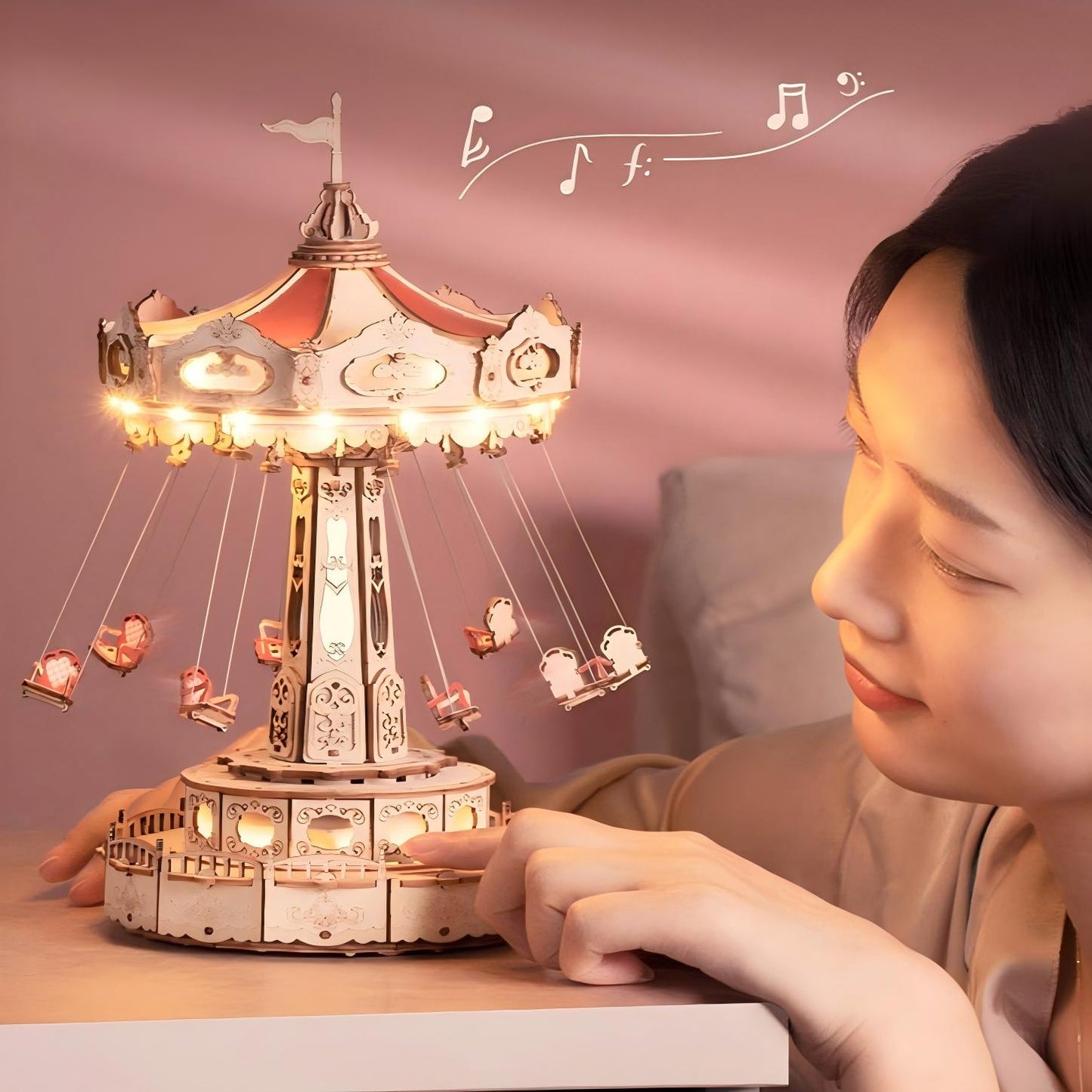 Sky Swing Carousel 3D Wooden Assembly Kit