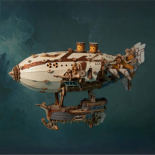 Fantasy airship wooden kit size reference – steampunk collectible model