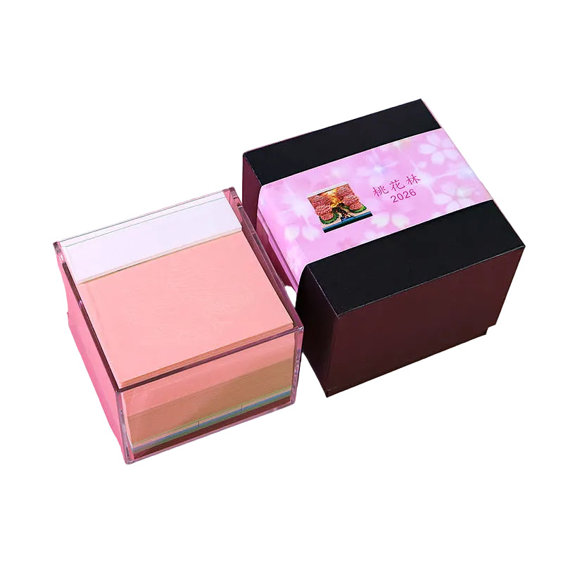 Peach Blossom Forest weekly planner memo pad lifestyle shot – NINEGOODS
