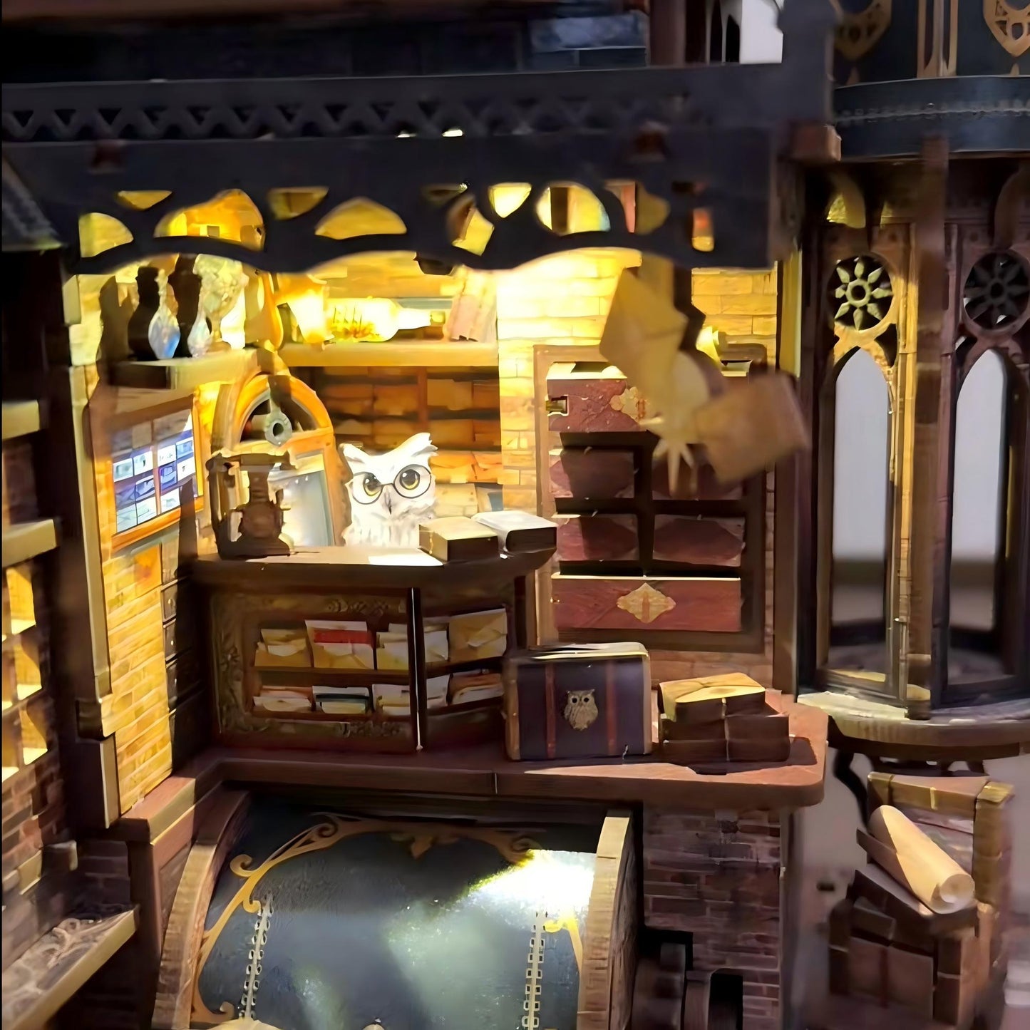 Owl Post Office DIY Wooden Model Kit