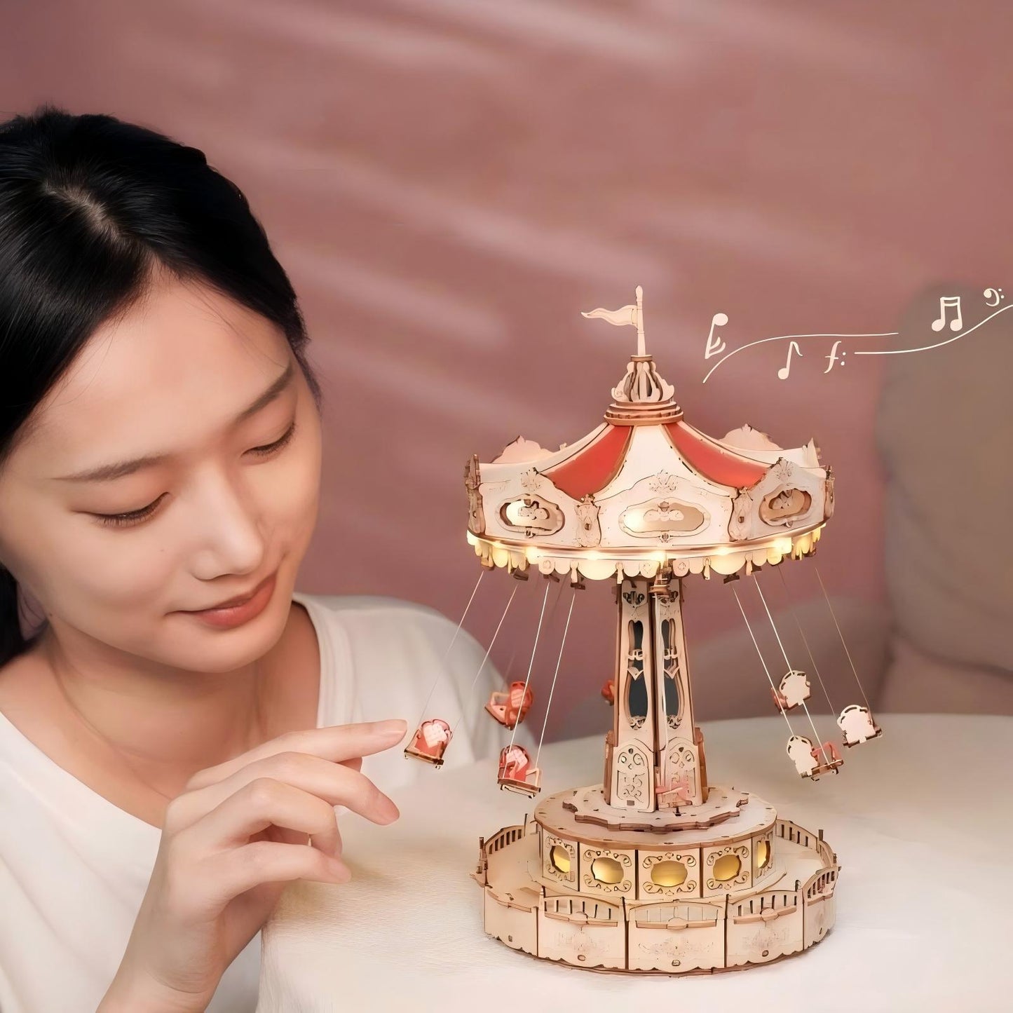 Sky Swing Carousel 3D Wooden Assembly Kit