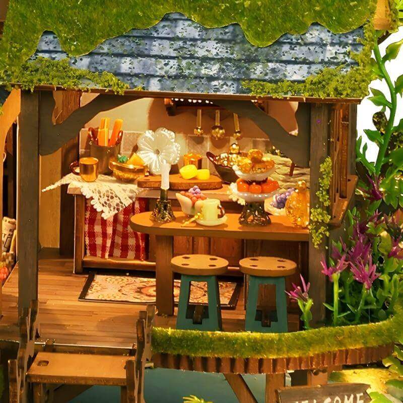 Adventure Forest Wooden Model Kit detail scene view - NINEGOODS