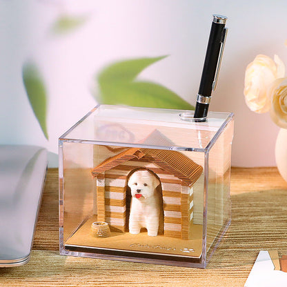 Animal Pet House memo pad detail showing cute animal pet house scene