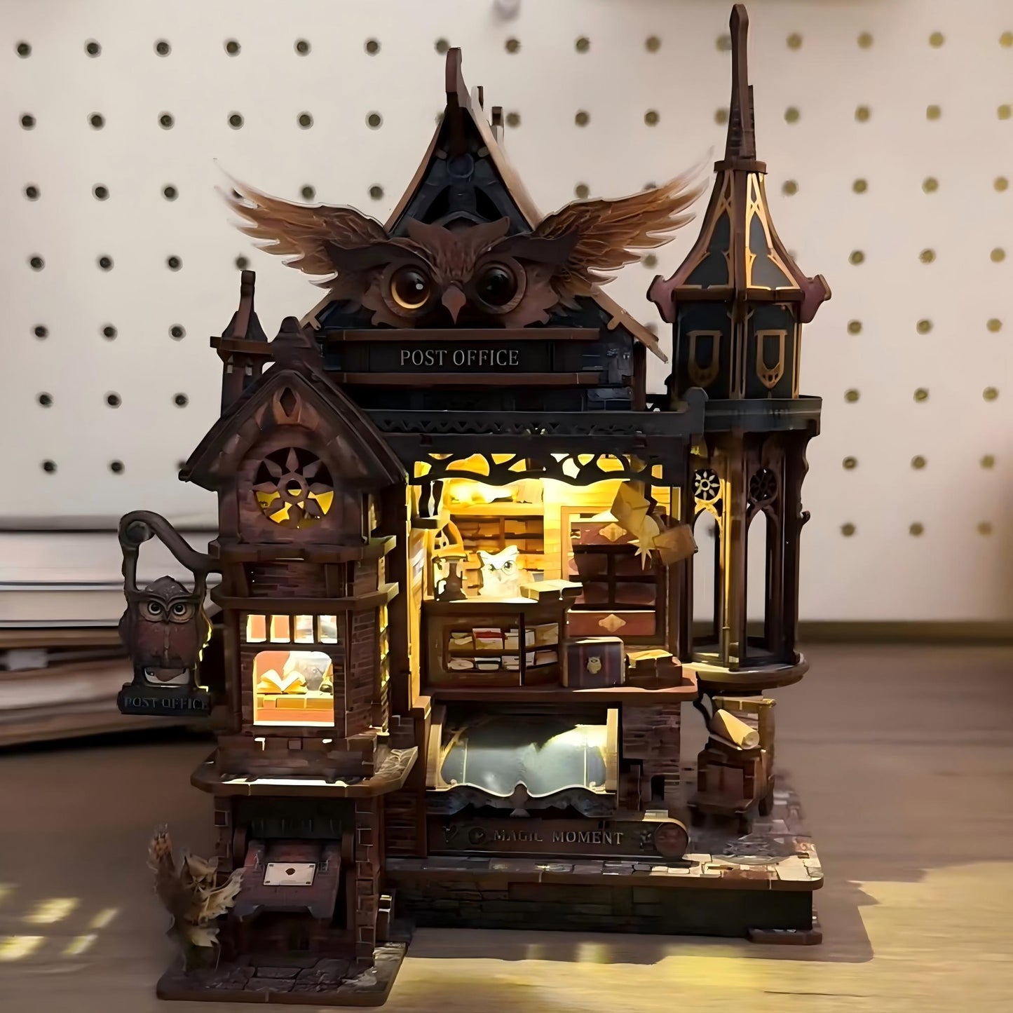 Owl Post Office DIY Wooden Model Kit