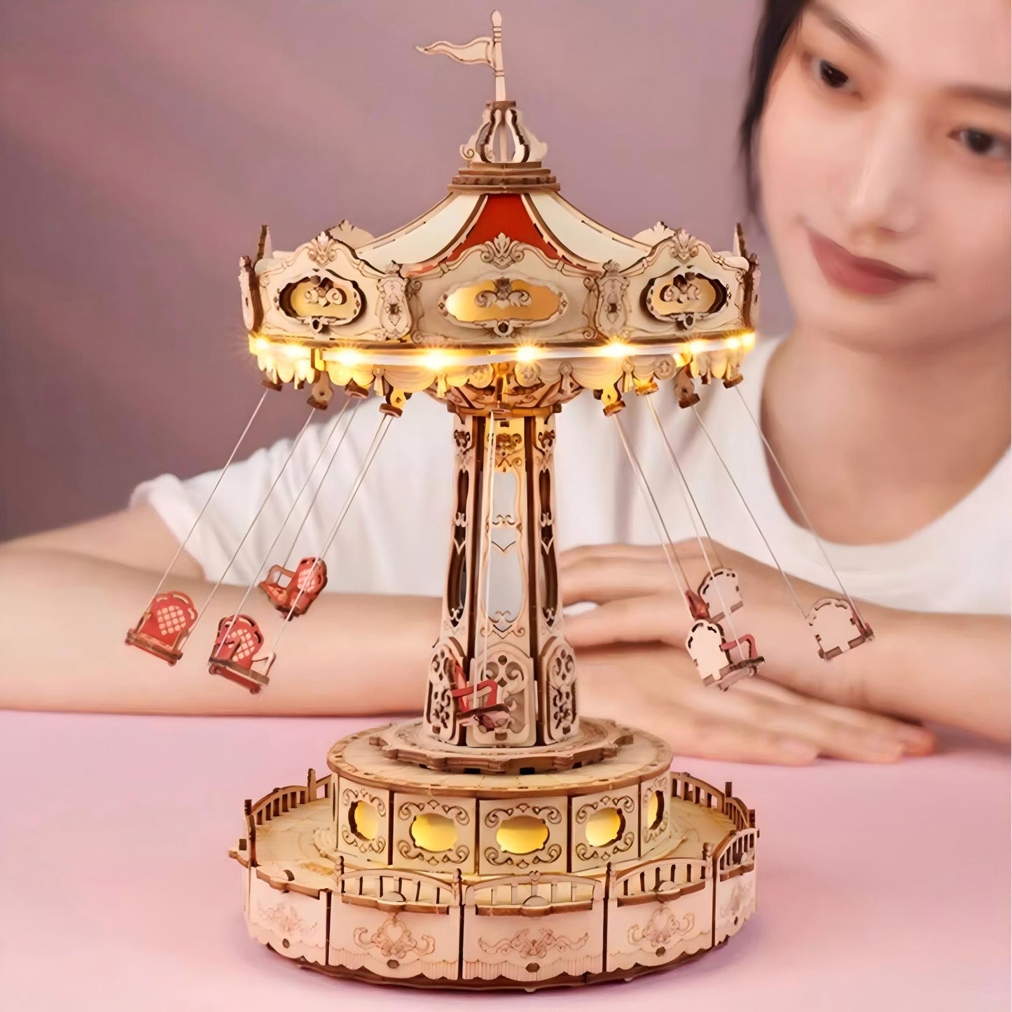Sky Swing Carousel 3D Wooden Assembly Kit