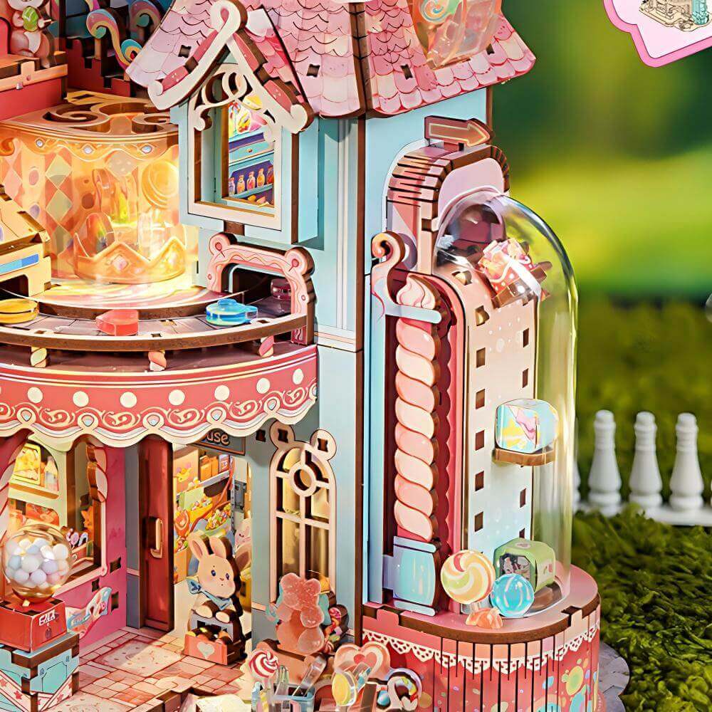 Candy Workshop Wooden Model Kit detail view - ninegoods