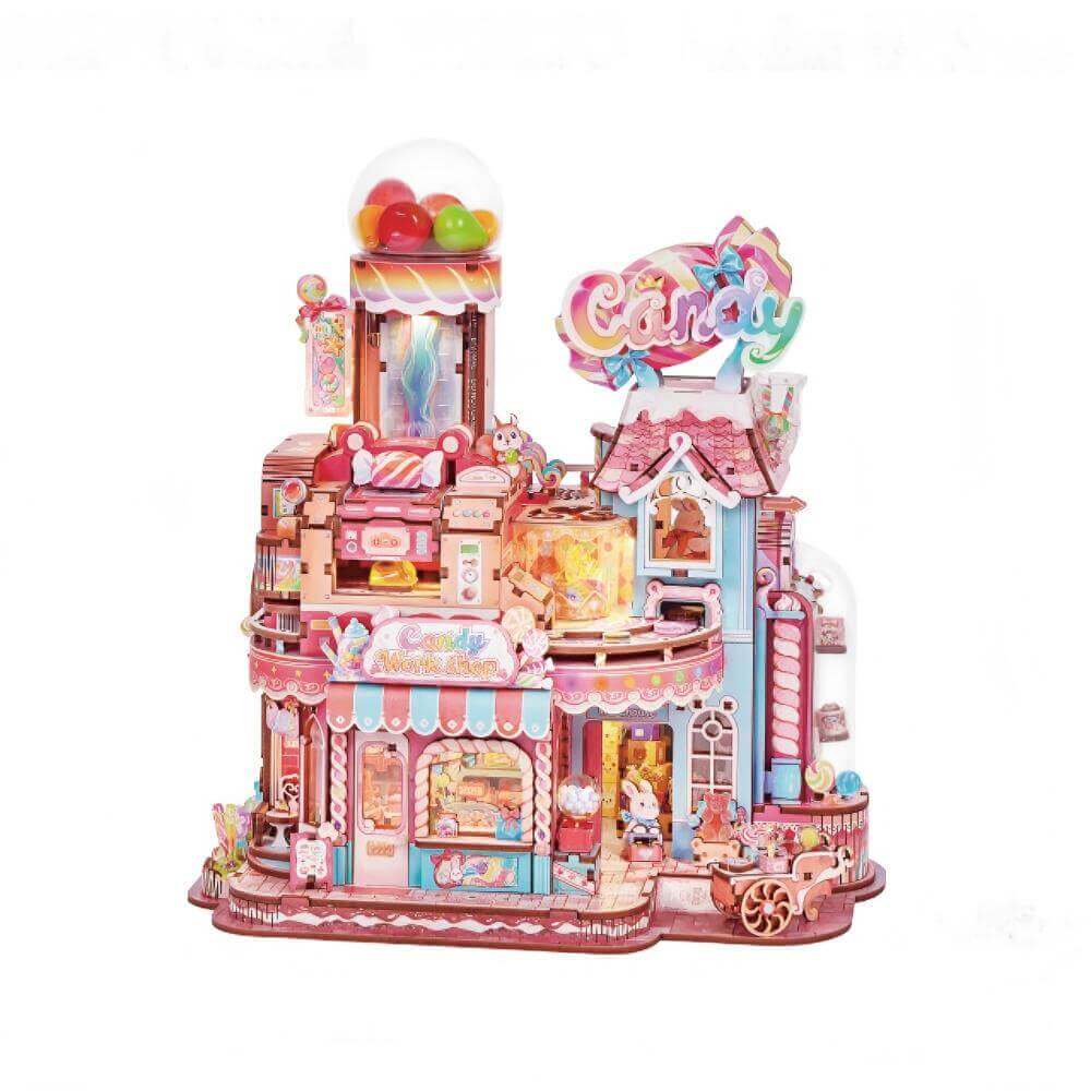 Candy Workshop Wooden Model Kit main view - ninegoods