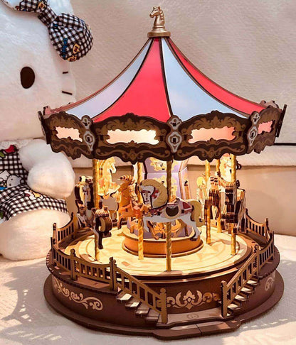 Carousel Music Box Wooden Model Kit Main -  NINEGOODS