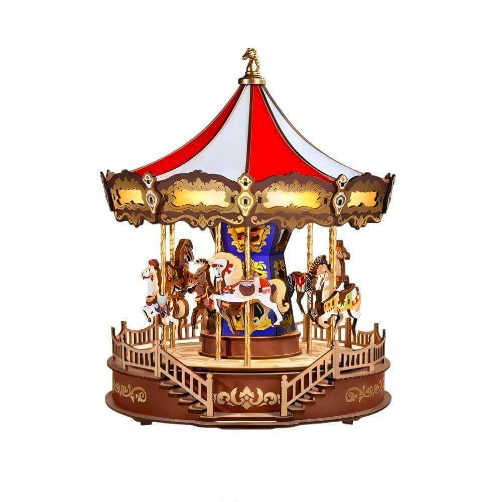Carousel Music Box Wooden Model Kit - ninegoods