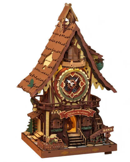 Magic Forest Cuckoo Clock wooden kit – enchanted treehouse clock model