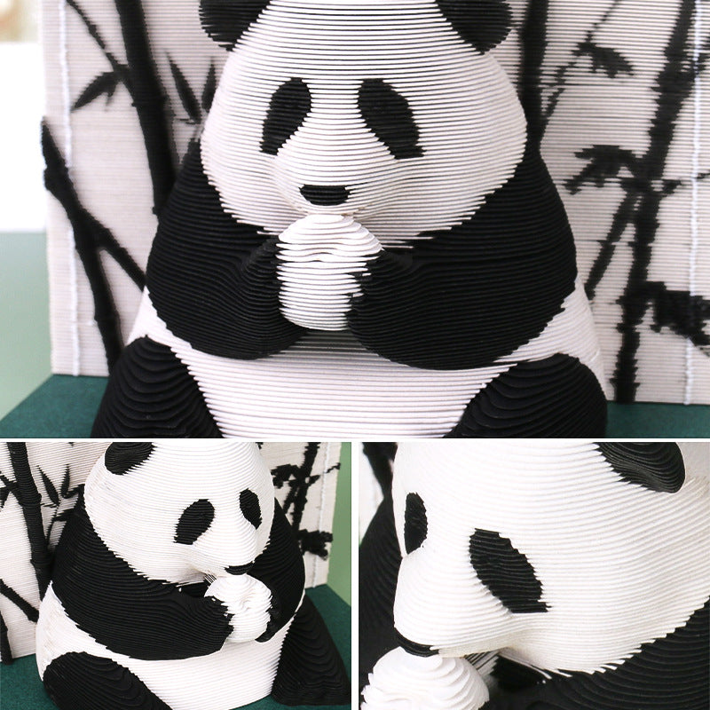 Cute Panda 3D memo pad weekly planner detail view – NINEGOODS