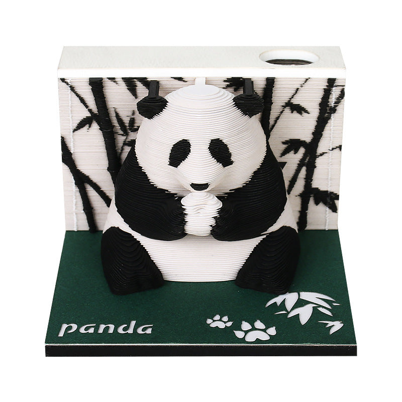 Cute Panda 3D memo pad weekly planner front view – NINEGOODS