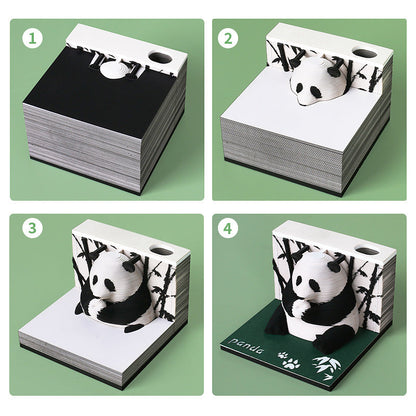 Cute Panda 3D memo pad weekly planner assembly process – NINEGOODS