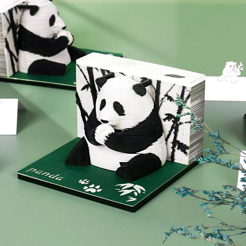 Cute Panda 3D memo pad weekly planner side view – NINEGOODS