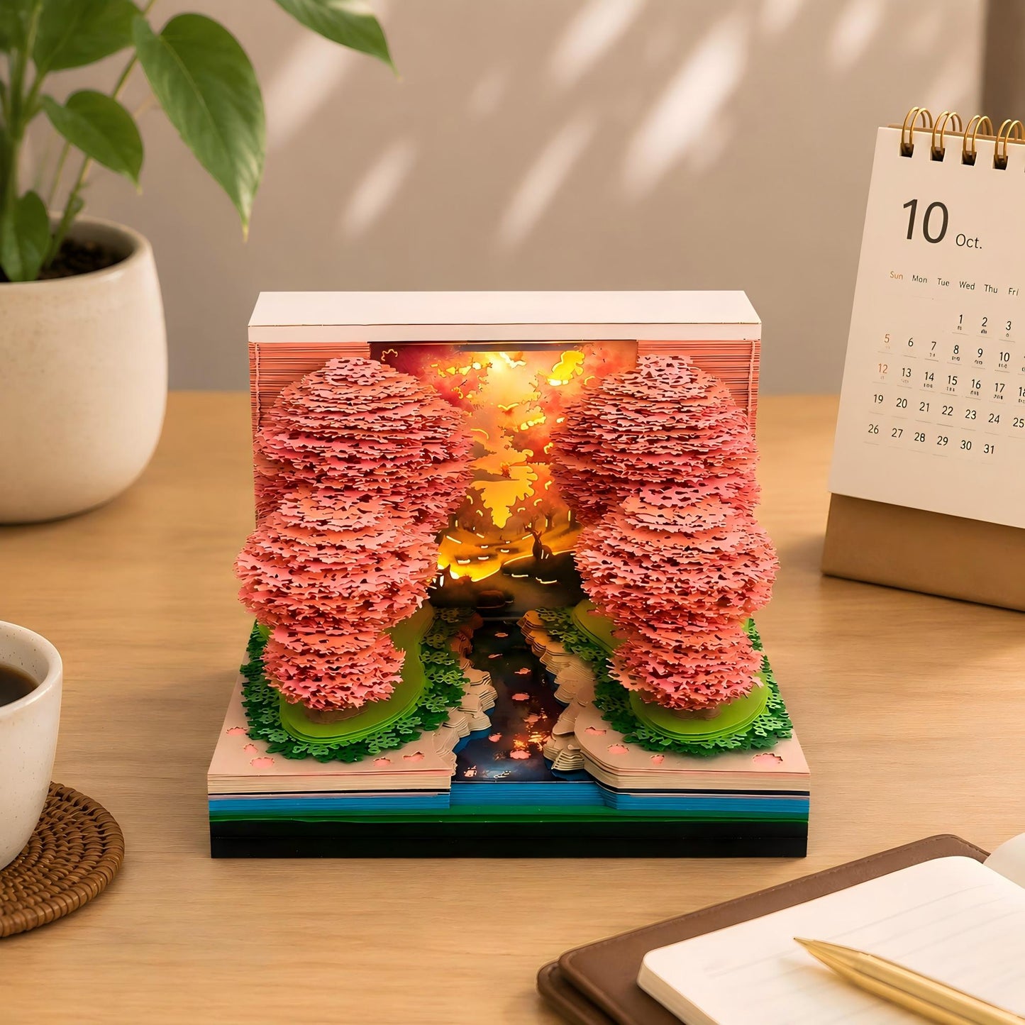 Peach Blossom Forest 3D Memo Pad