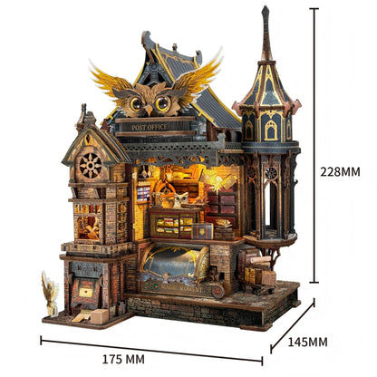 Owl Post Office DIY Wooden Model Kit