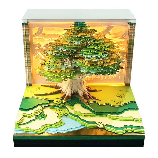 Enchanted Treehouse 3D Memo Pad weekly planner on desk – NINEGOODS