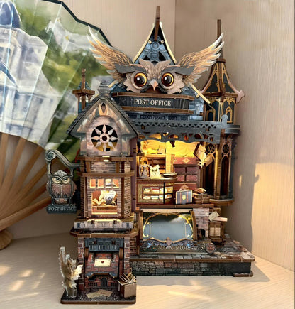 Owl Post Office DIY Wooden Model Kit