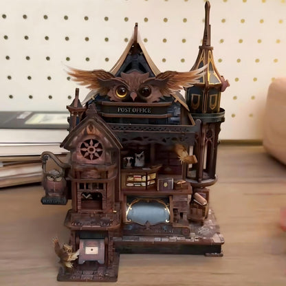 Owl Post Office DIY Wooden Model Kit