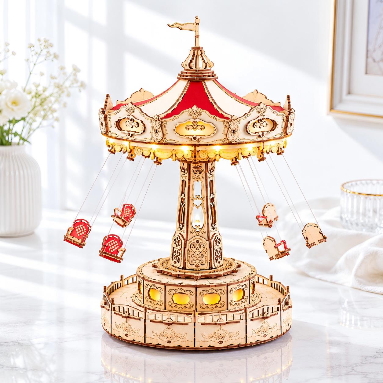 Sky Swing Carousel 3D Wooden Assembly Kit
