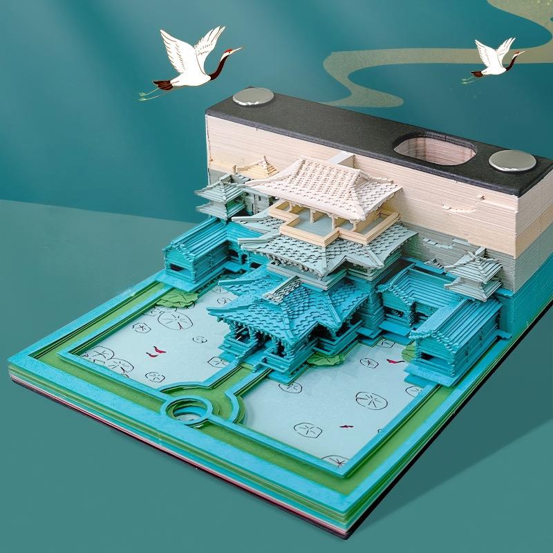 Heavenly Palace 3D memo pad weekly planner front view – NINEGOODS