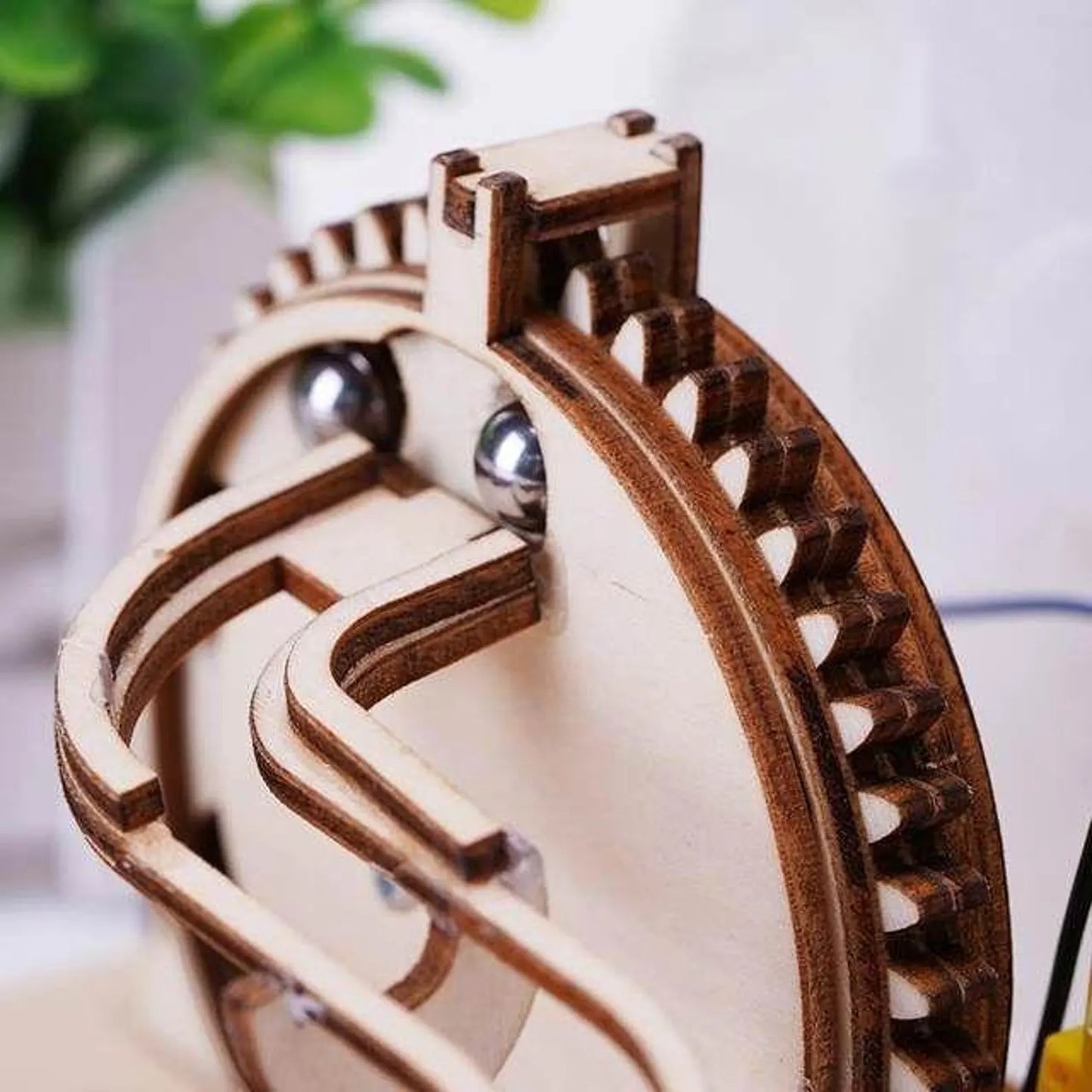 Marble Run DIY kit lifestyle shot – handcrafted wooden marble track – NINEGOODS