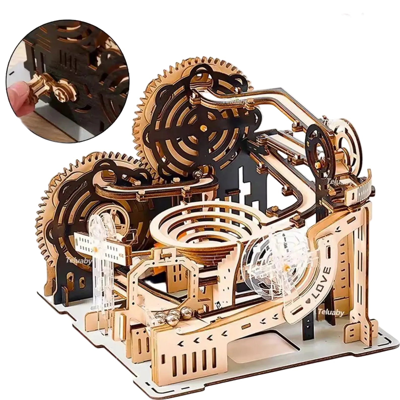 Marble Run DIY kit assembled – desk decoration gift for teens – NINEGOODS