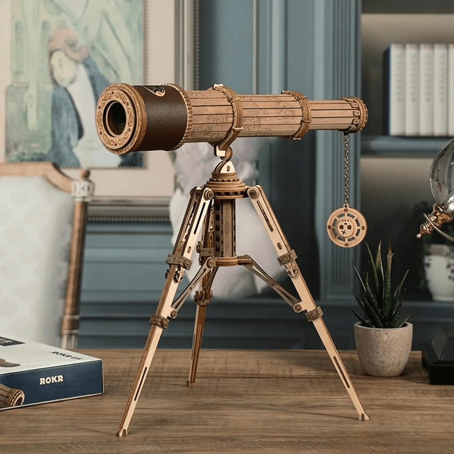 Steampunk Monocular Telescope mechanical model kit front view – NINEGOODS