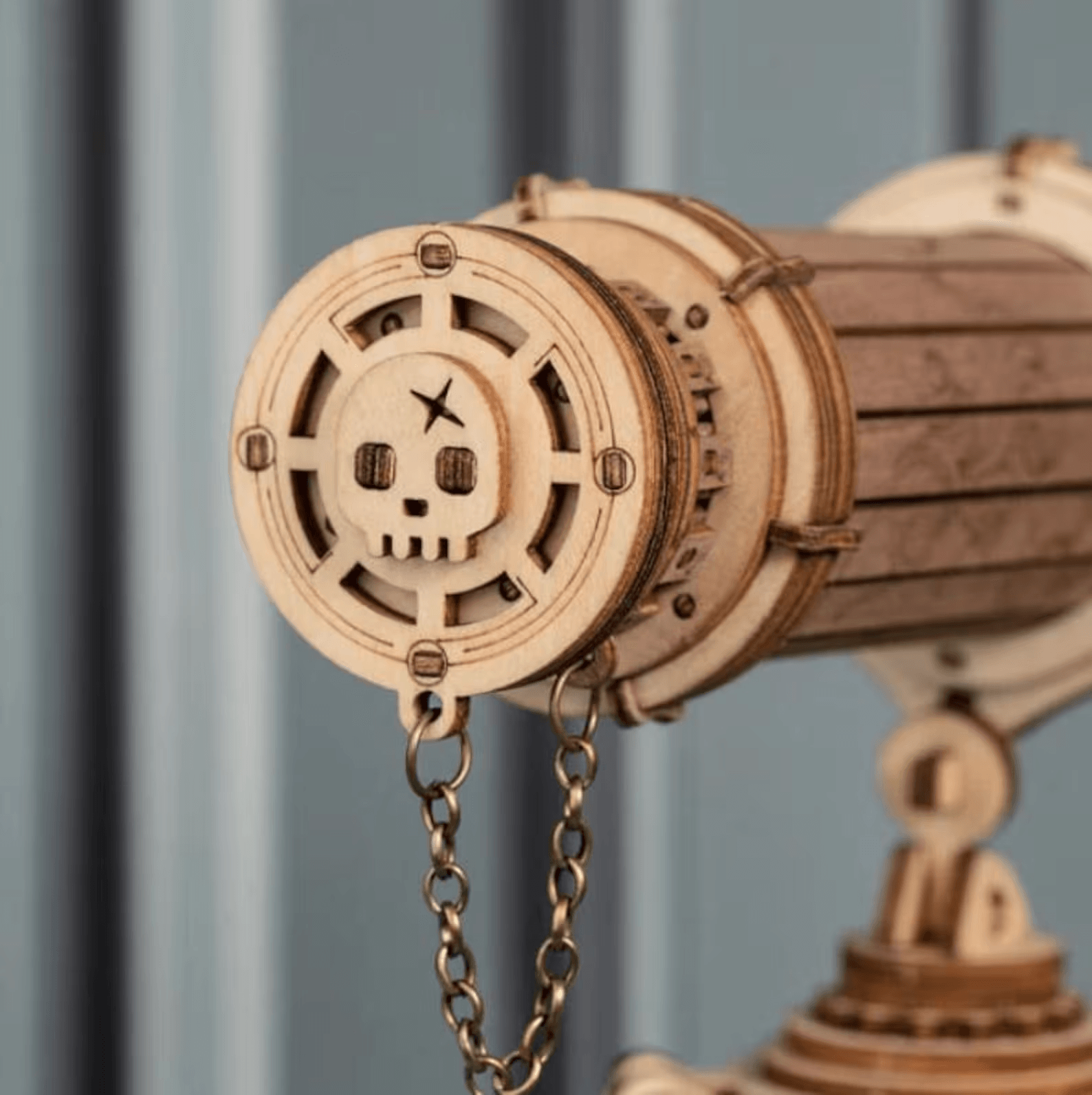 Steampunk Monocular Telescope model kit close-up of handcrafted metal parts – NINEGOODS