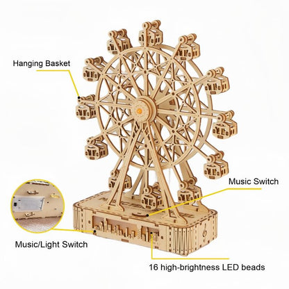 Music Ferris Wheel assembled model on desk – gift for teens and adults – NINEGOODS