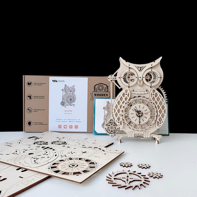 Owl Clock mechanical model kit gift packaging – NINEGOODS