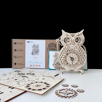 Owl Clock mechanical model kit gift packaging – NINEGOODS