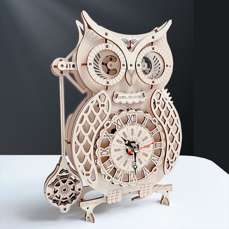Owl Clock mechanical model kit side view – NINEGOODS
