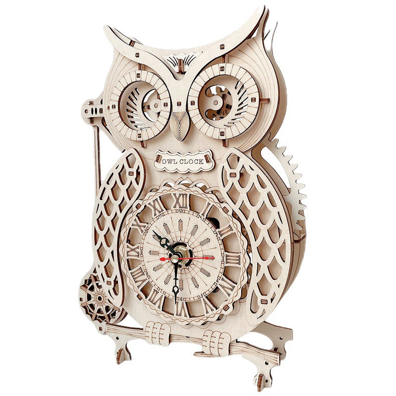 Owl Clock mechanical model kit main view – NINEGOODS