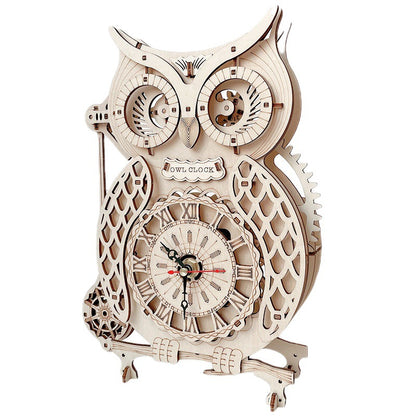 Owl Clock mechanical model kit main view – NINEGOODS