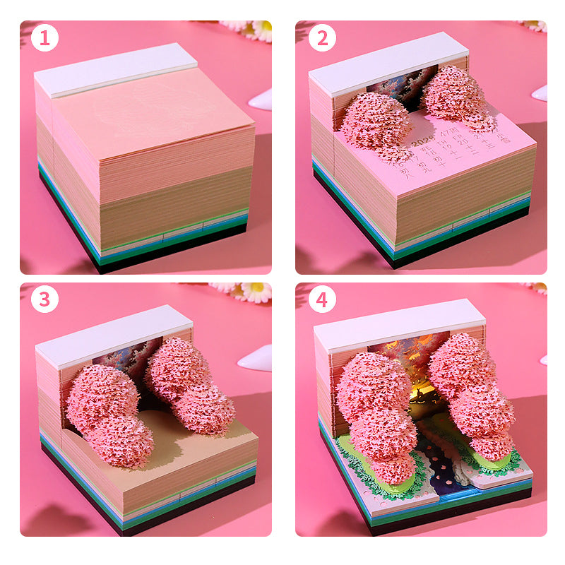 Peach Blossom Forest 3D memo pad gift packaging – NINEGOODS