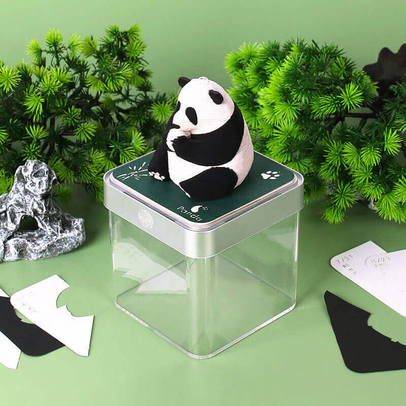Sitting Panda pop-up desk calendar scene view