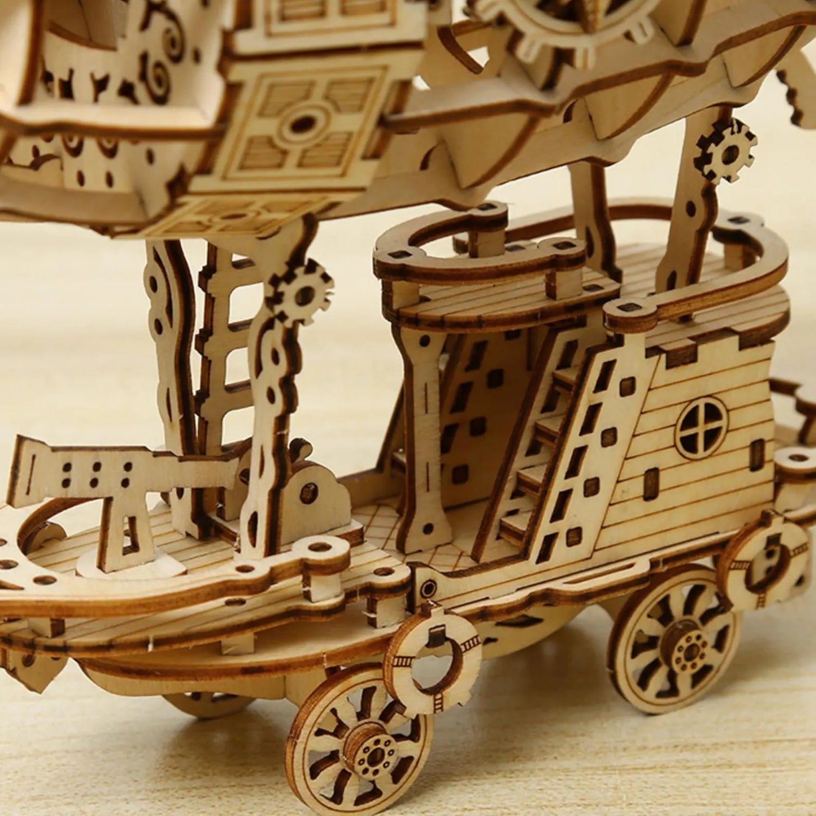 Steampunk Airship model kit assembled – desk decoration gift for teens – NINEGOODS