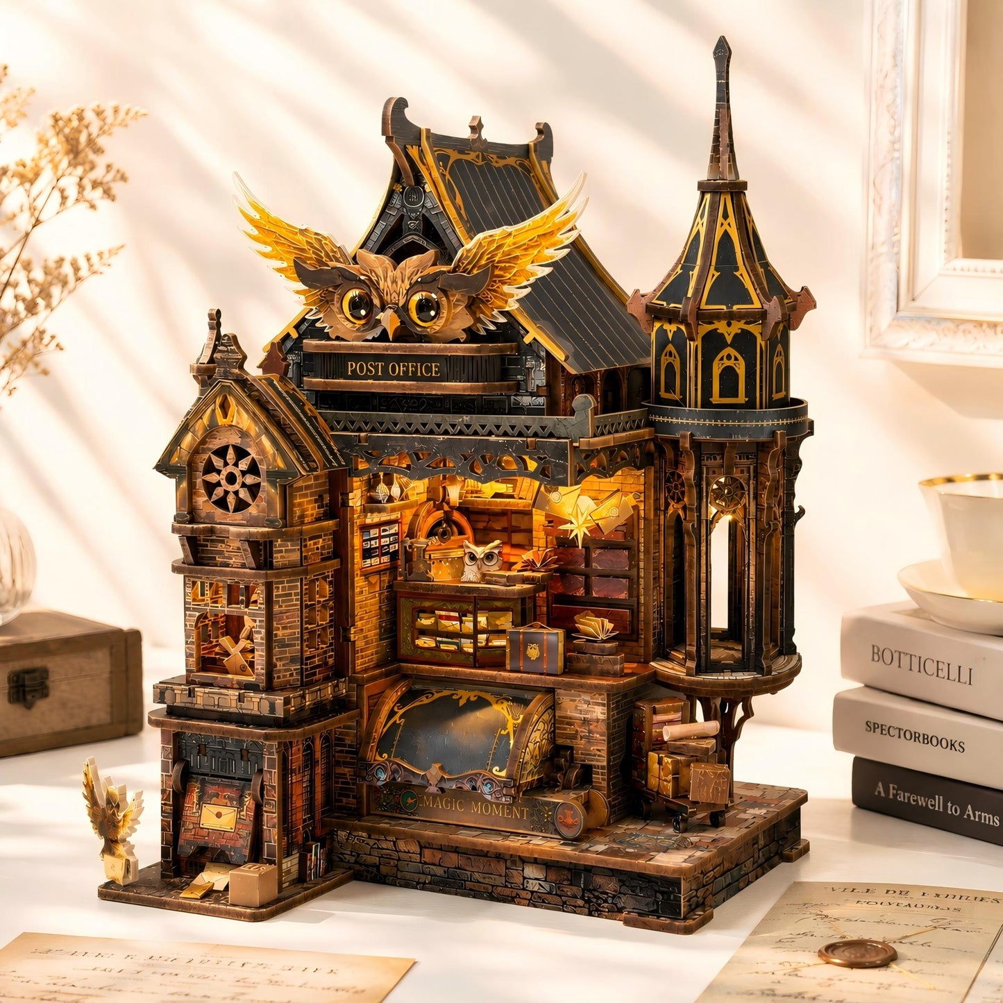 Owl Post Office DIY Wooden Model Kit