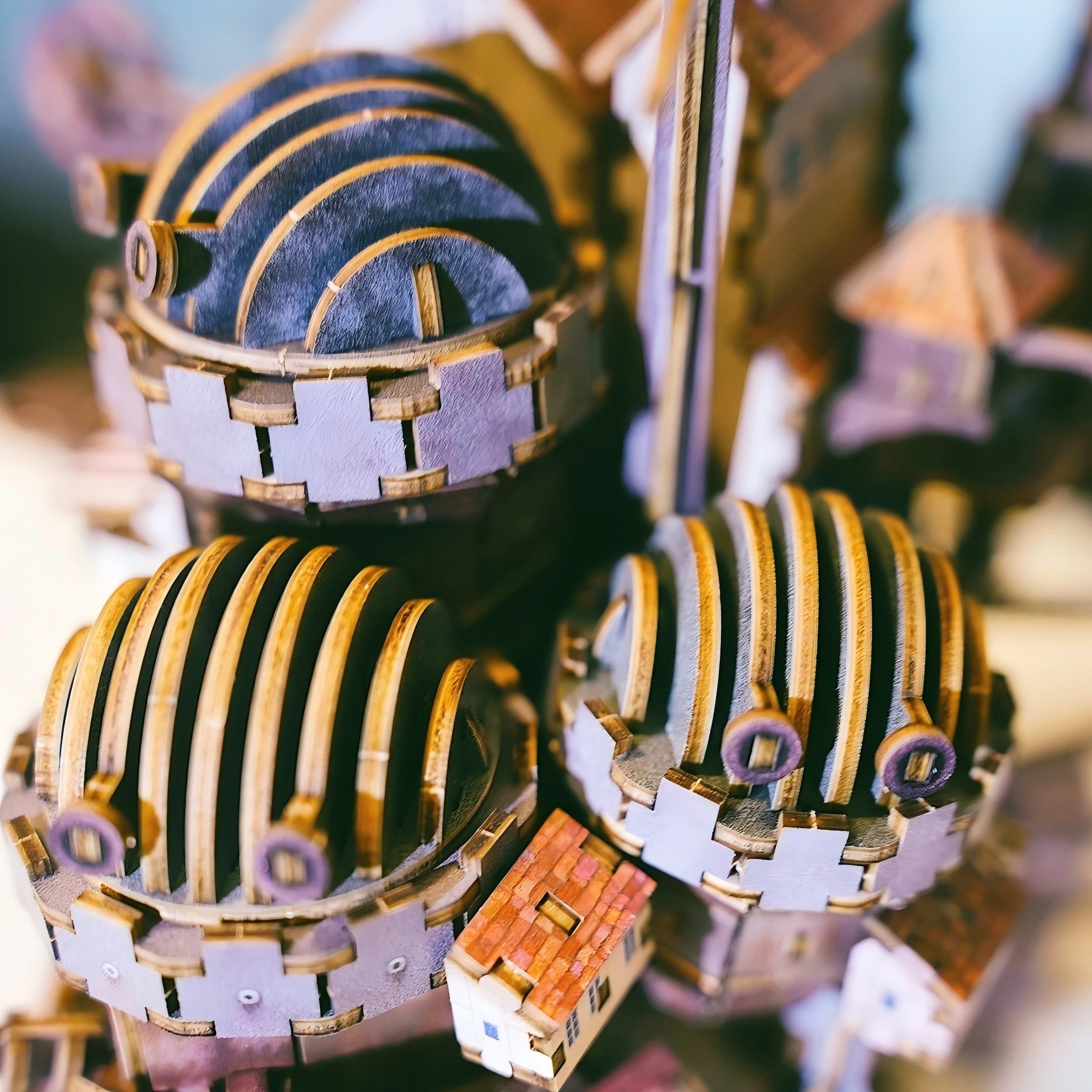 castle 3点セット Howl's Moving Castle Wooden Puzzle | DIY Kit | NineGoods Studio