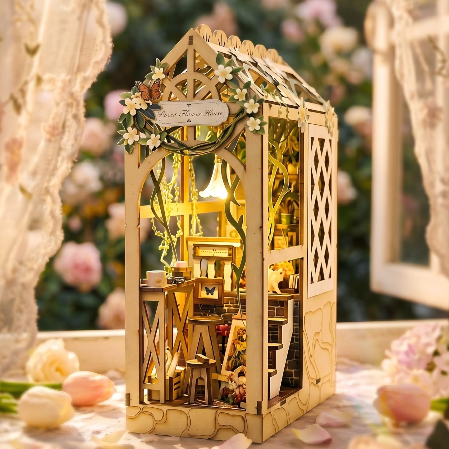 Blooming Flower House Book Nook Kit