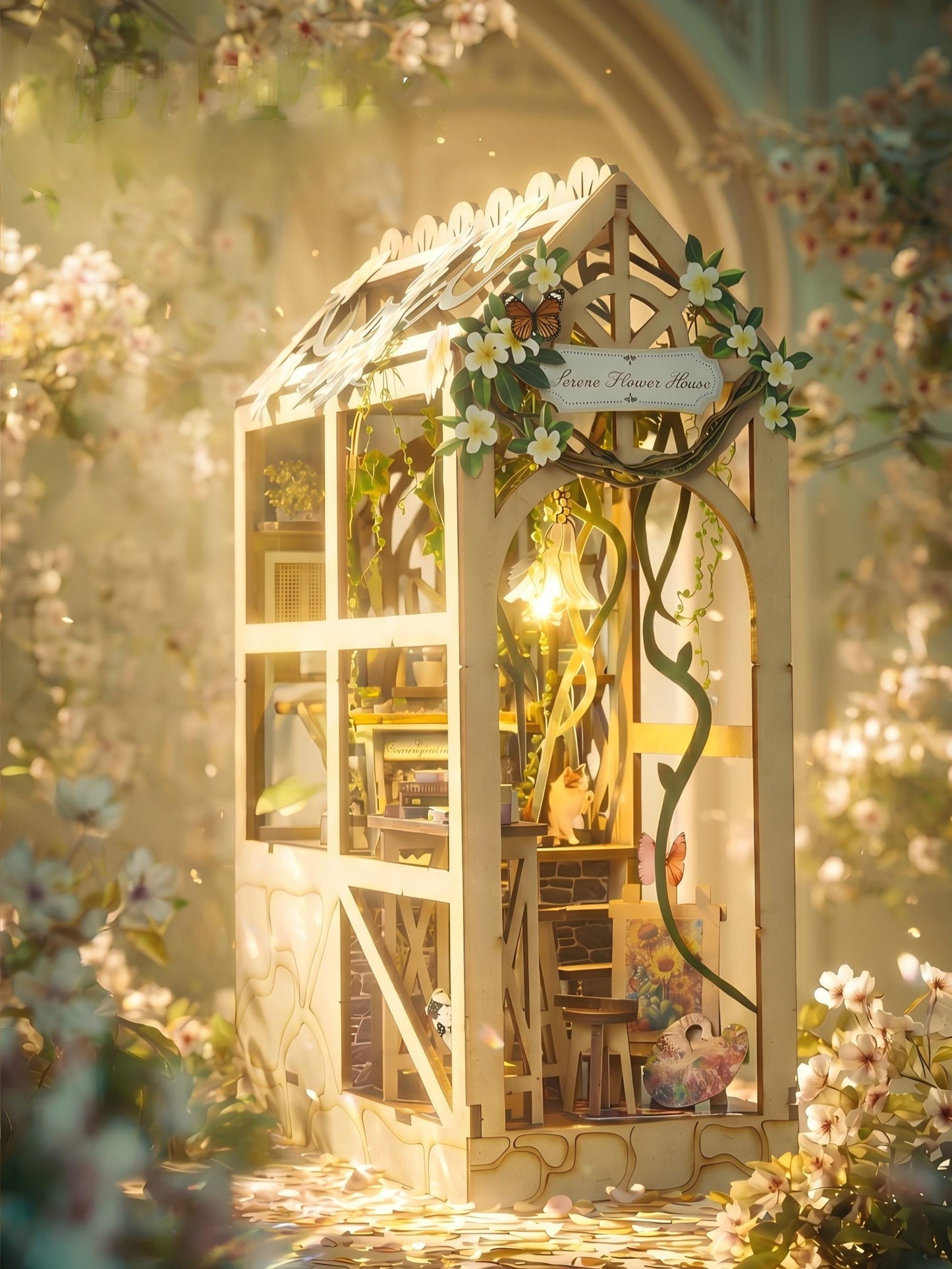 Blooming Flower House Book Nook Kit