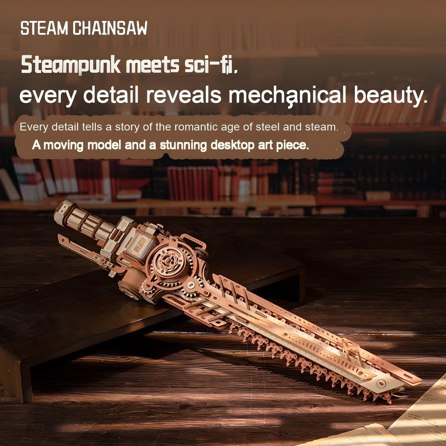 Steam Chainsaw Wooden Model Kit