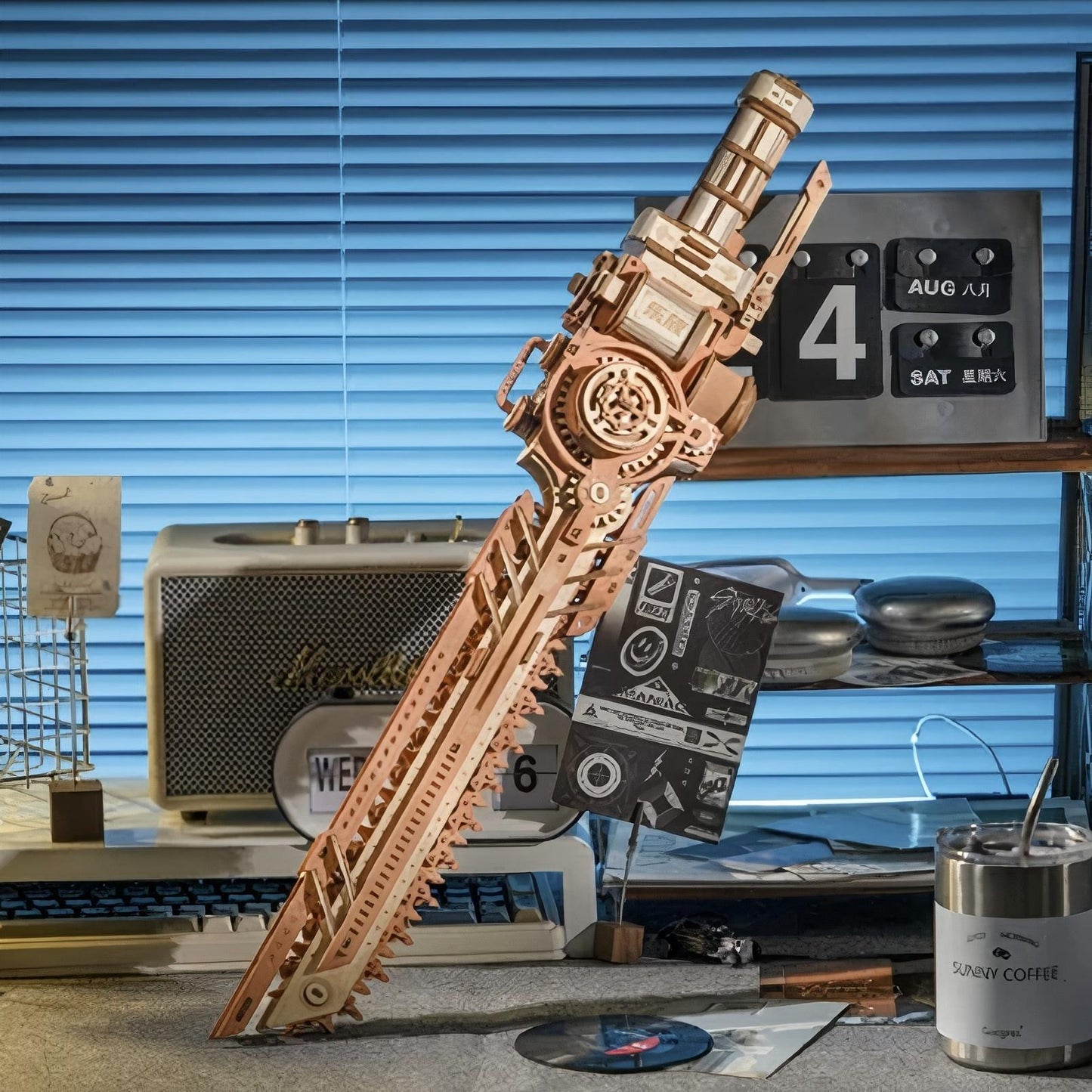 Steam Chainsaw Wooden Model Kit