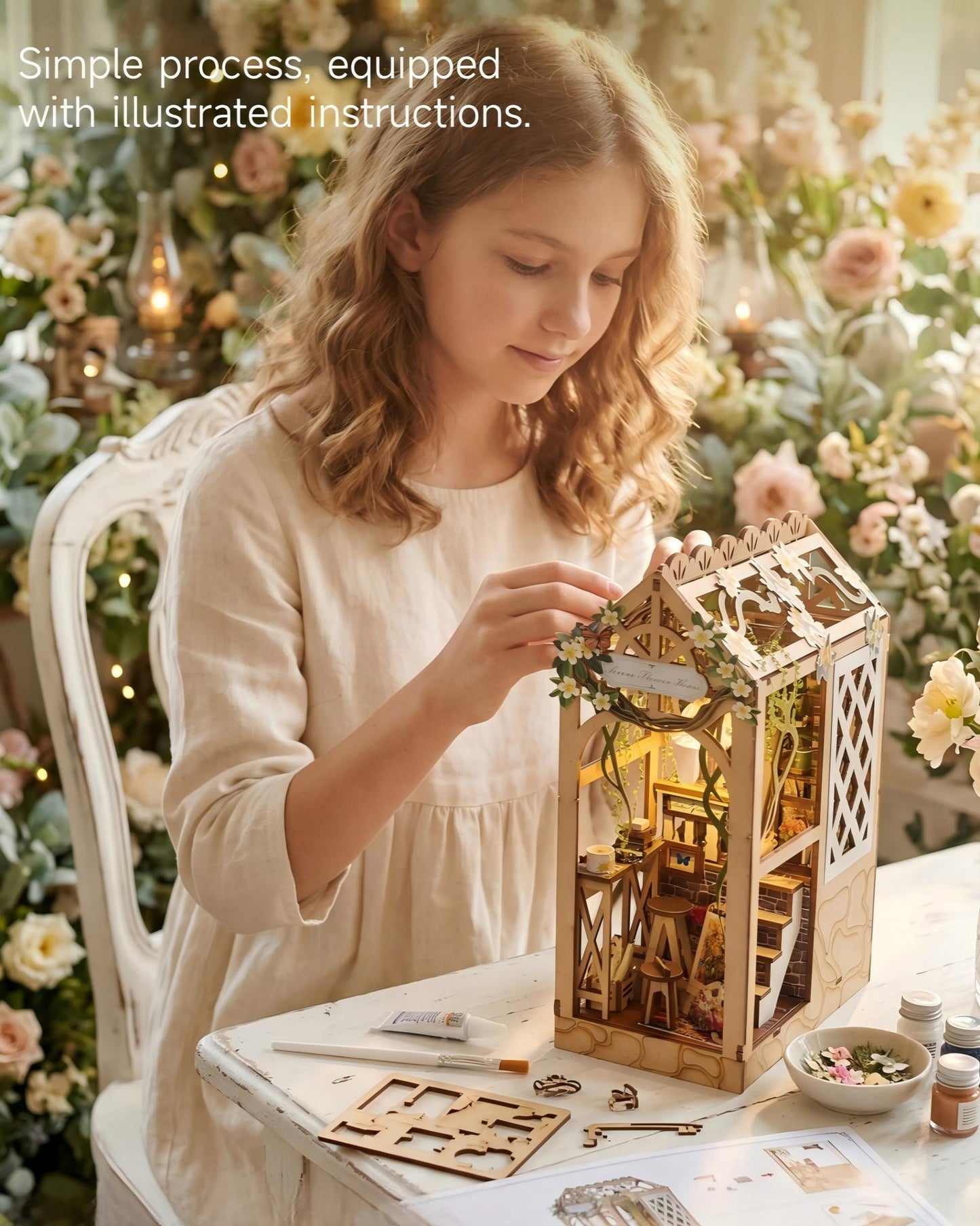 Blooming Flower House Book Nook Kit