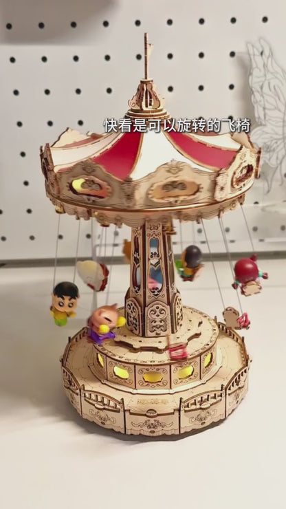Sky Swing Carousel 3D Wooden Assembly Kit