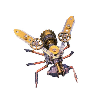 Steampunk Bee Kit variant A – assembled mechanical bee side view – NINEGOODS